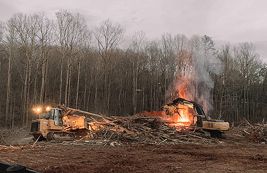 Photo of land clearing, tree removal, brush removal