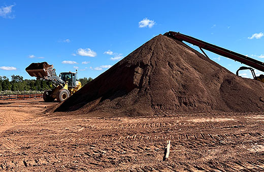 Photo of premium screened topsoil production